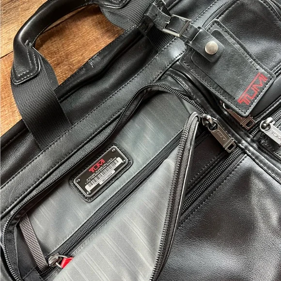 Tumi Alpha 2 Black Napa Leather Computer Briefcase